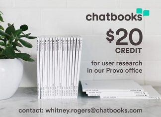 Get Chatbooks credit for a one-hour long user research group.